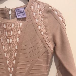 HERVE LEDGER PEPLUM DRESS